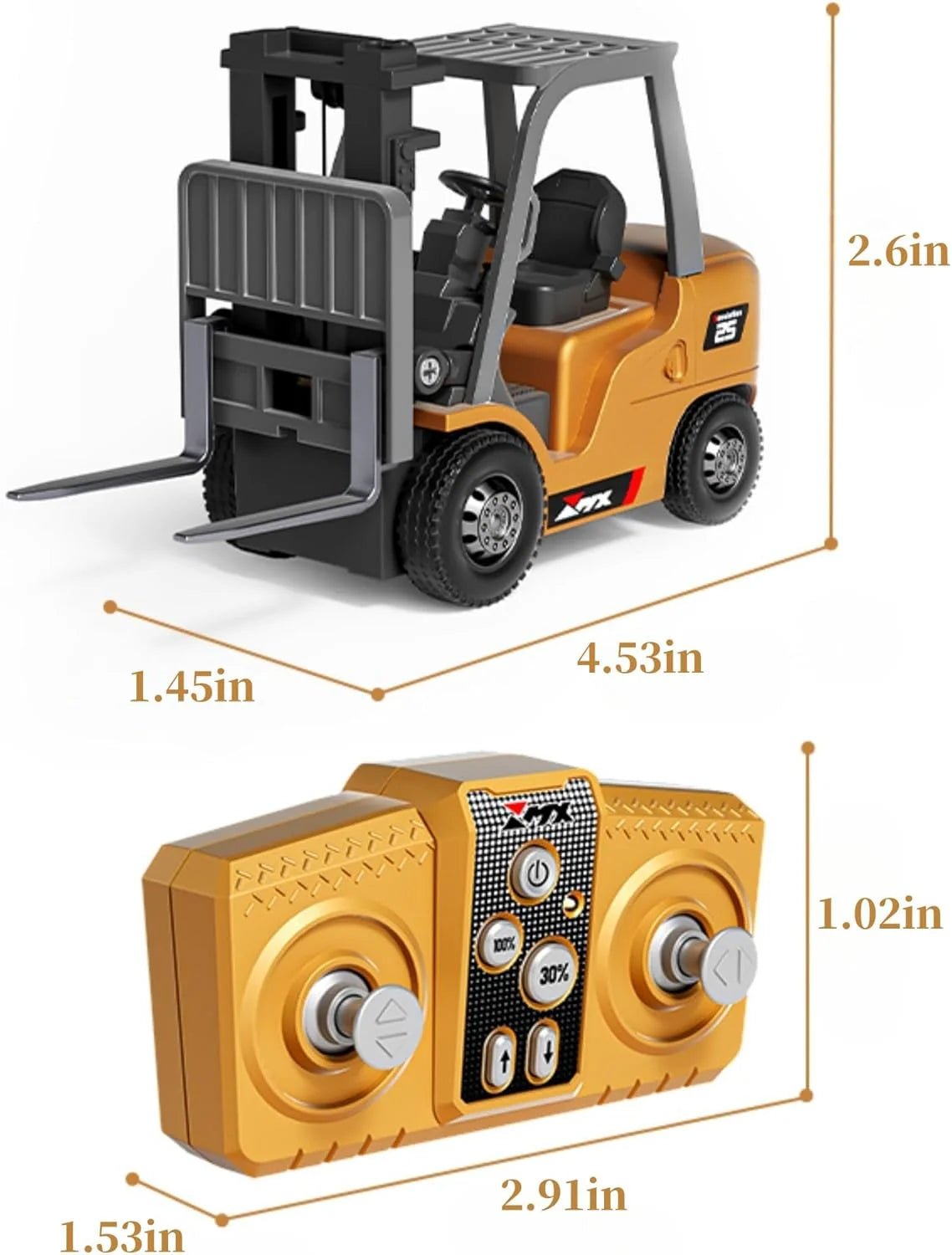 MicroCrew™ Mini RC Construction Series – Pocket Dump Truck, Excavator & Forklift Set