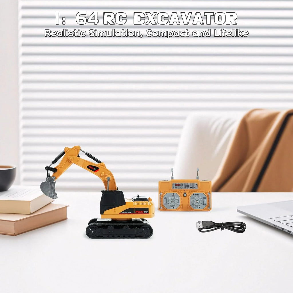 MicroCrew™ Mini RC Construction Series – Pocket Dump Truck, Excavator & Forklift Set
