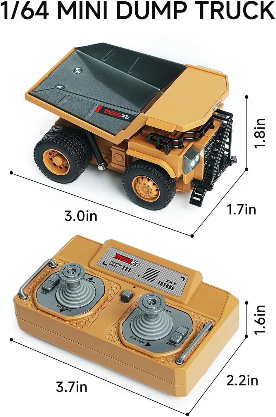 MicroCrew™ Mini RC Construction Series – Pocket Dump Truck, Excavator & Forklift Set