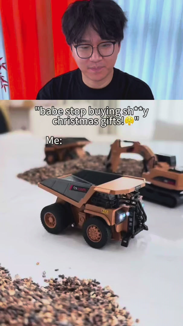 MicroCrew™ Mini RC Construction Series – Pocket Dump Truck, Excavator & Forklift Set